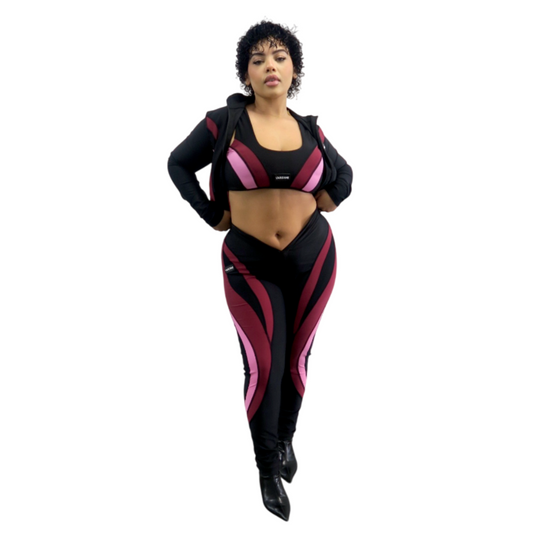 V Cut Cherry Blossom Leggings