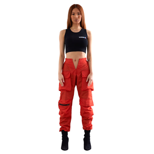 V Cut Cargo Joggers Burnt Orange