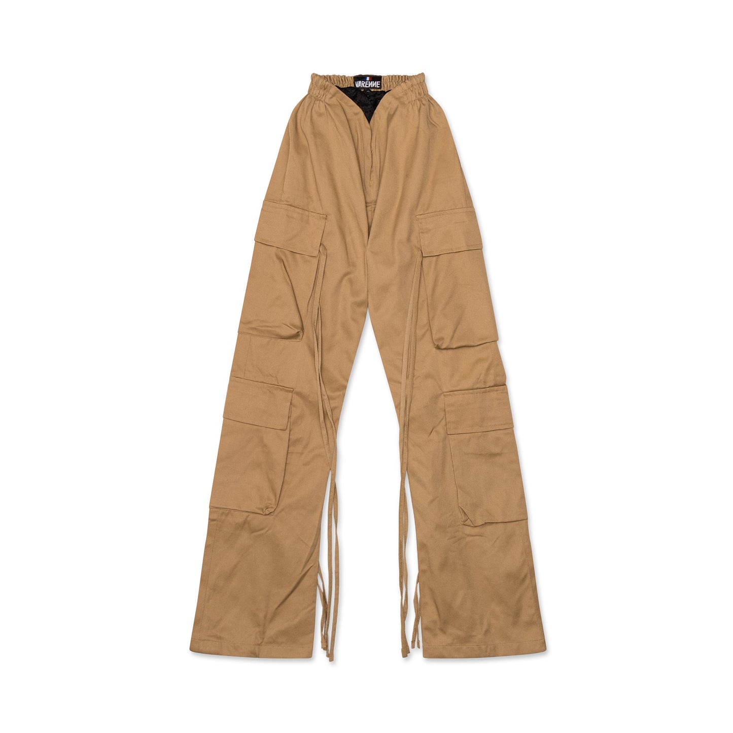 V Cut Khaki Pants Dark Beige