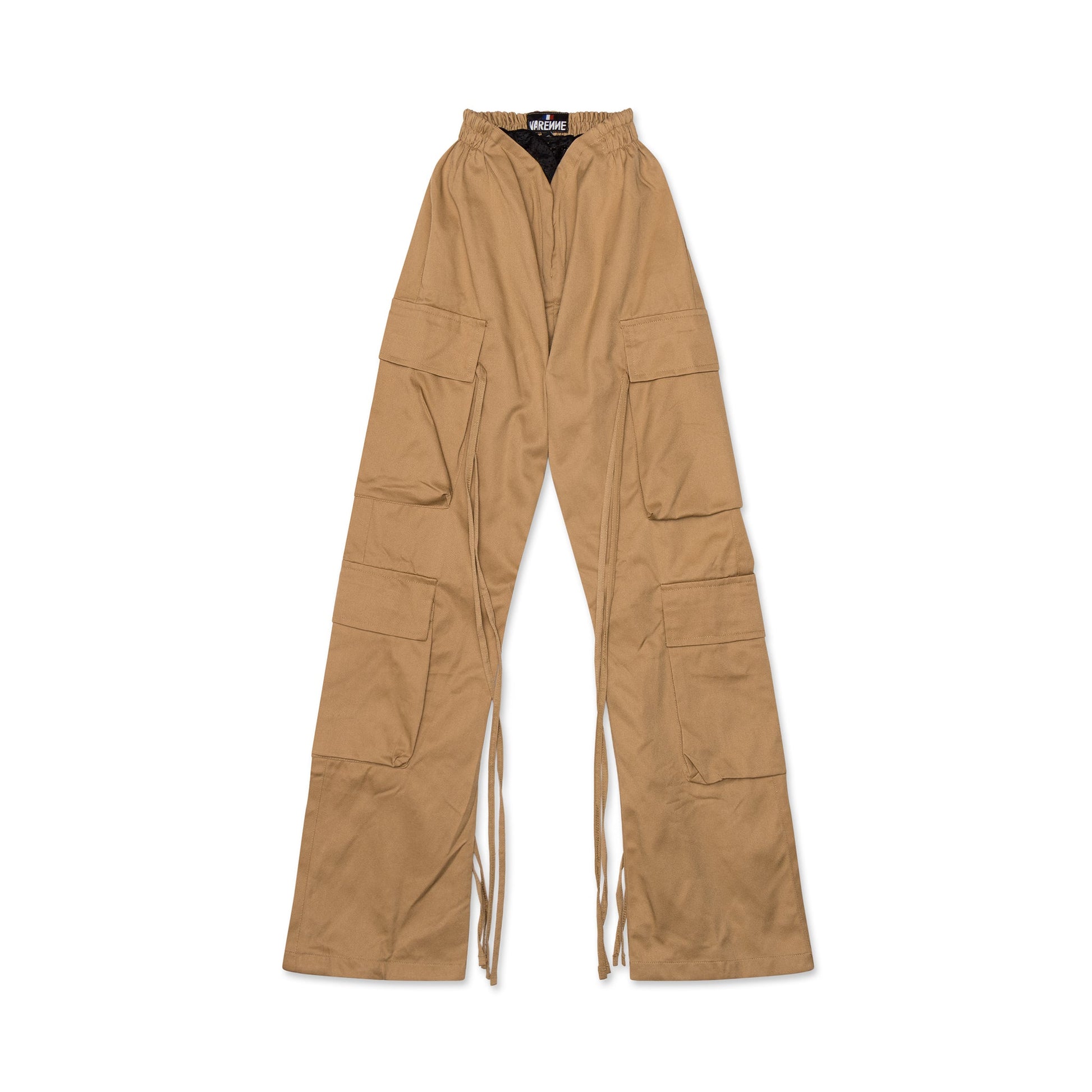 V Cut Khaki Pants Dark Beige