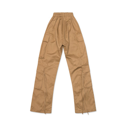 V Cut Khaki Pants Dark Beige