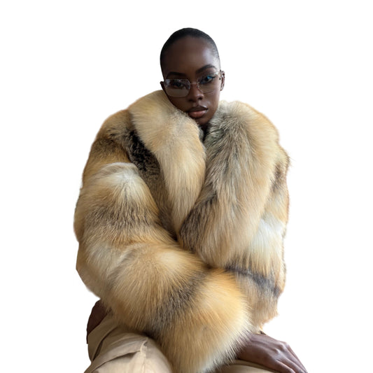 Brown Fox Fur Jacket