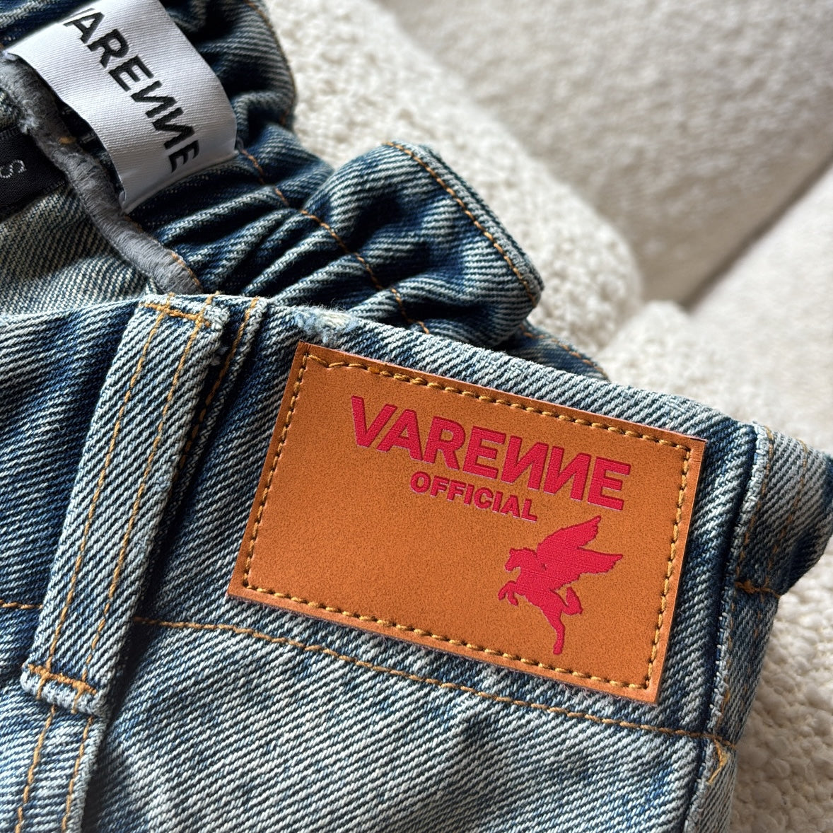 Slanted V Barrel Jeans