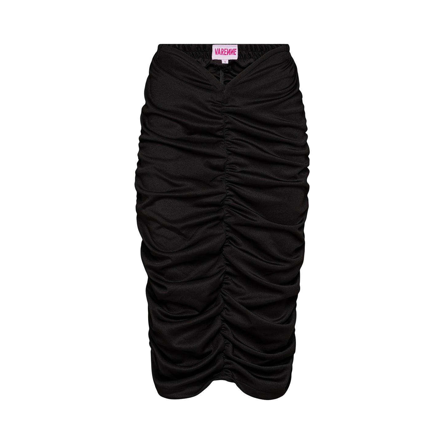 V Cut Ruched Black Skirt