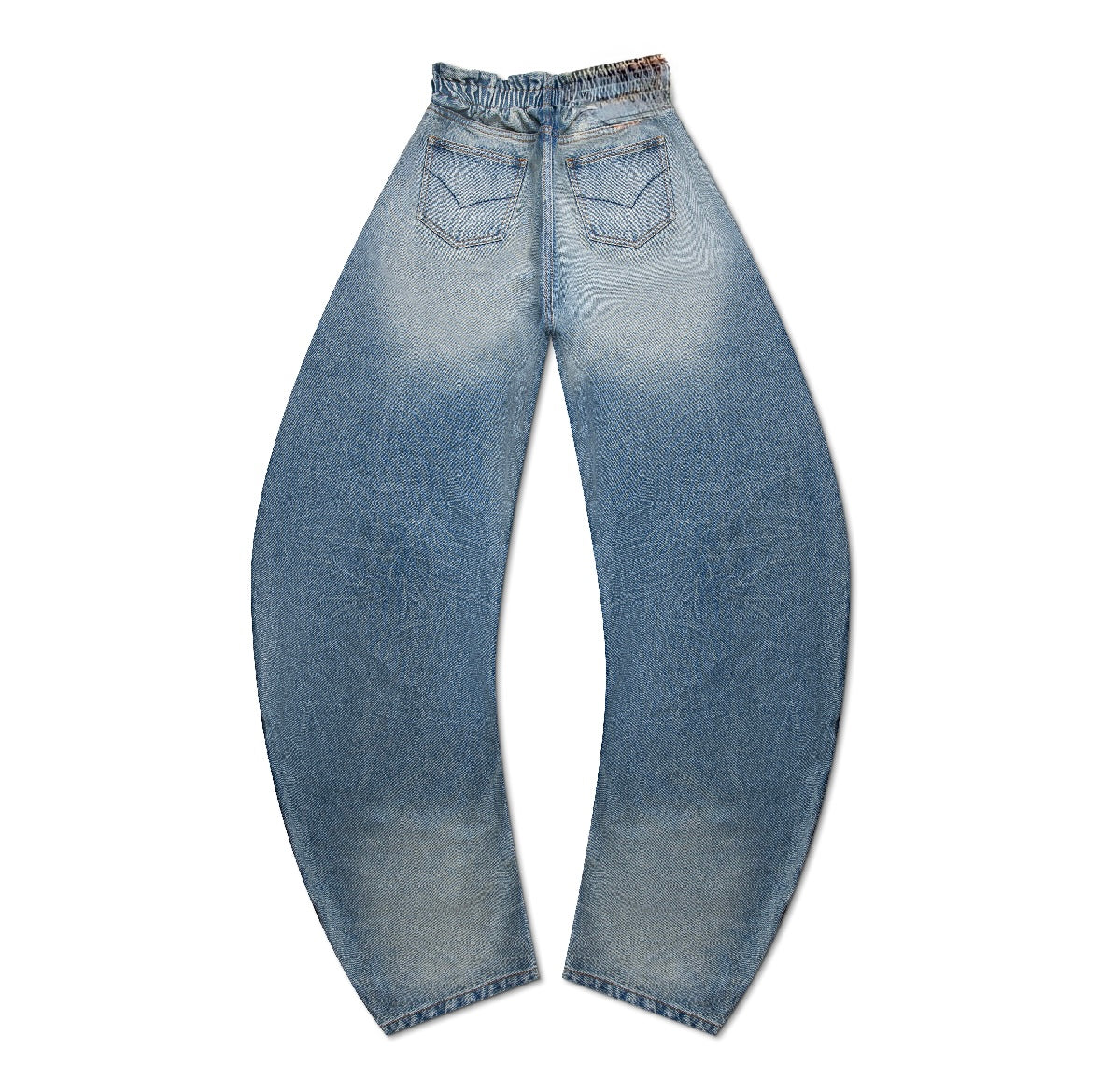 Slanted V Barrel Jeans