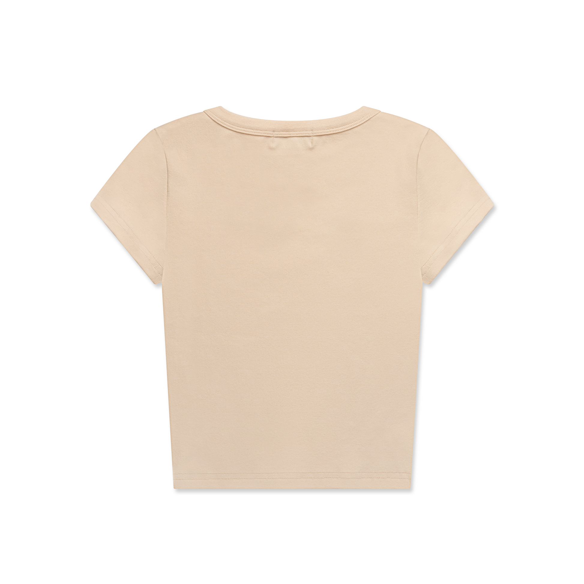 Beige Baby Tee Grey Logo Beige Baby Tee Grey Logo