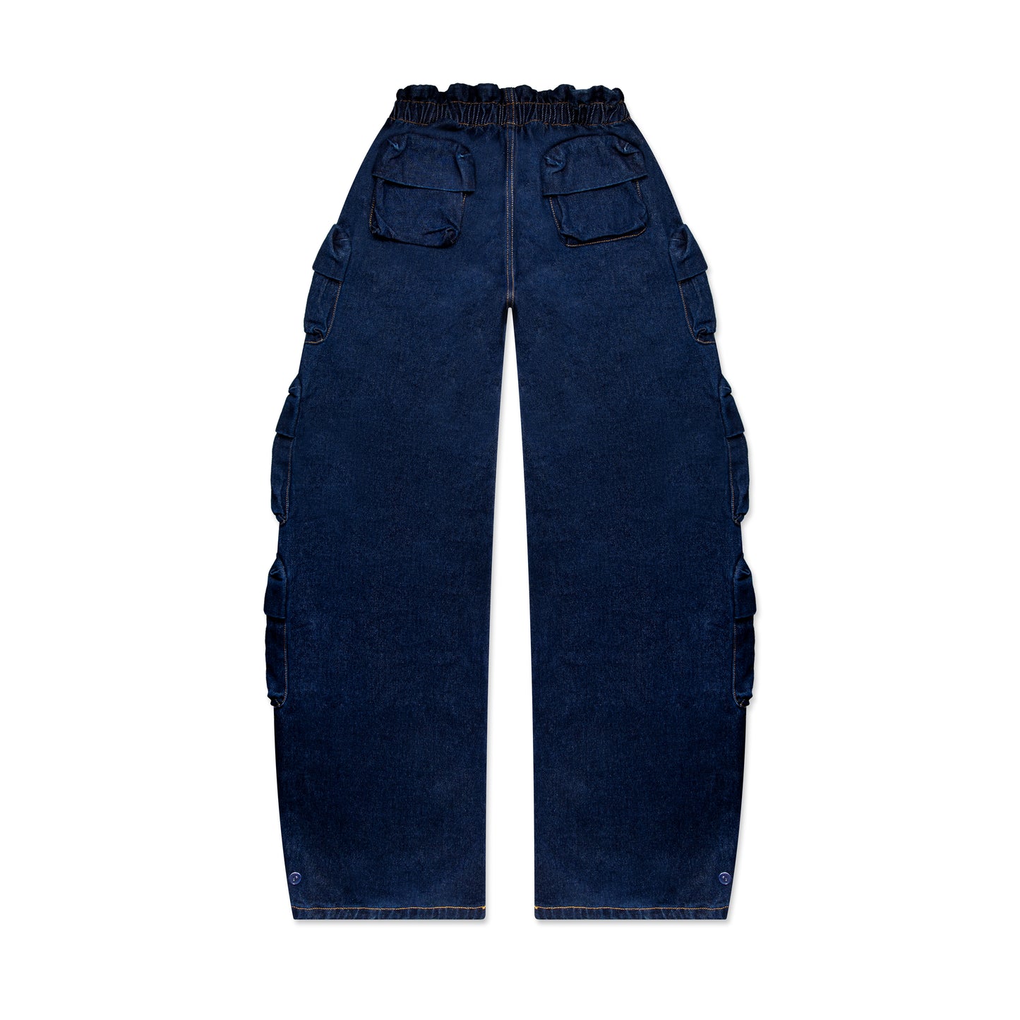 Slanted V Denim Trousers Blue