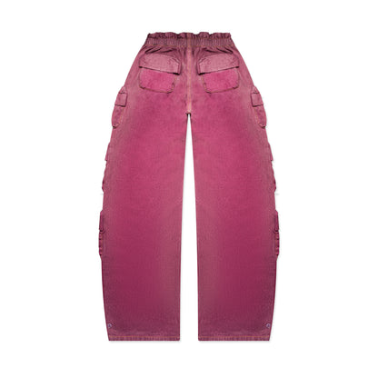 Slanted V Denim Trousers Puce