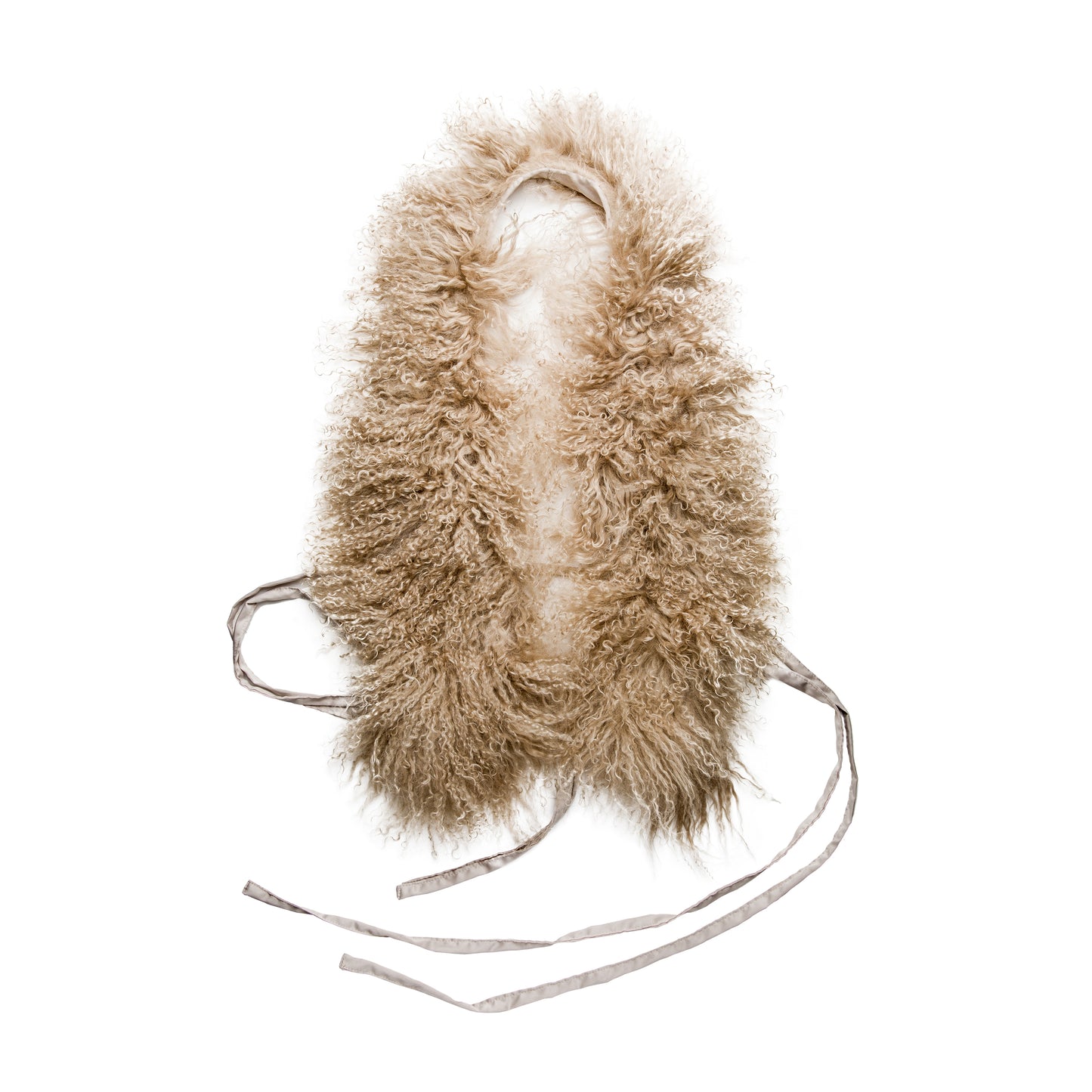 Mongolian Fur Halter Top Cream