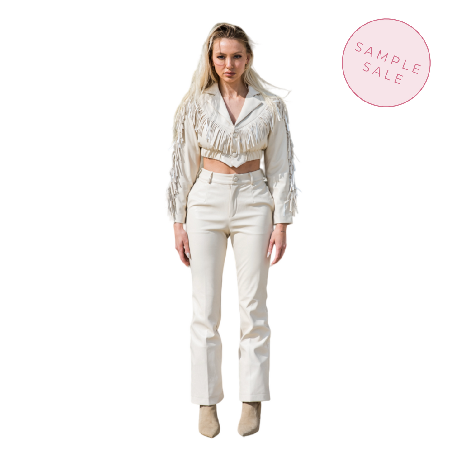 [VENTA DE MUESTRAS] Pantalones de cuero color crema