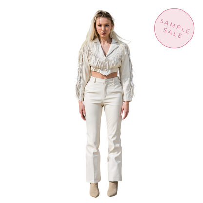 [VENTA DE MUESTRAS] Pantalones de cuero color crema