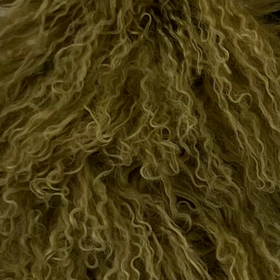 Mongolian Fur Halter Top Olive