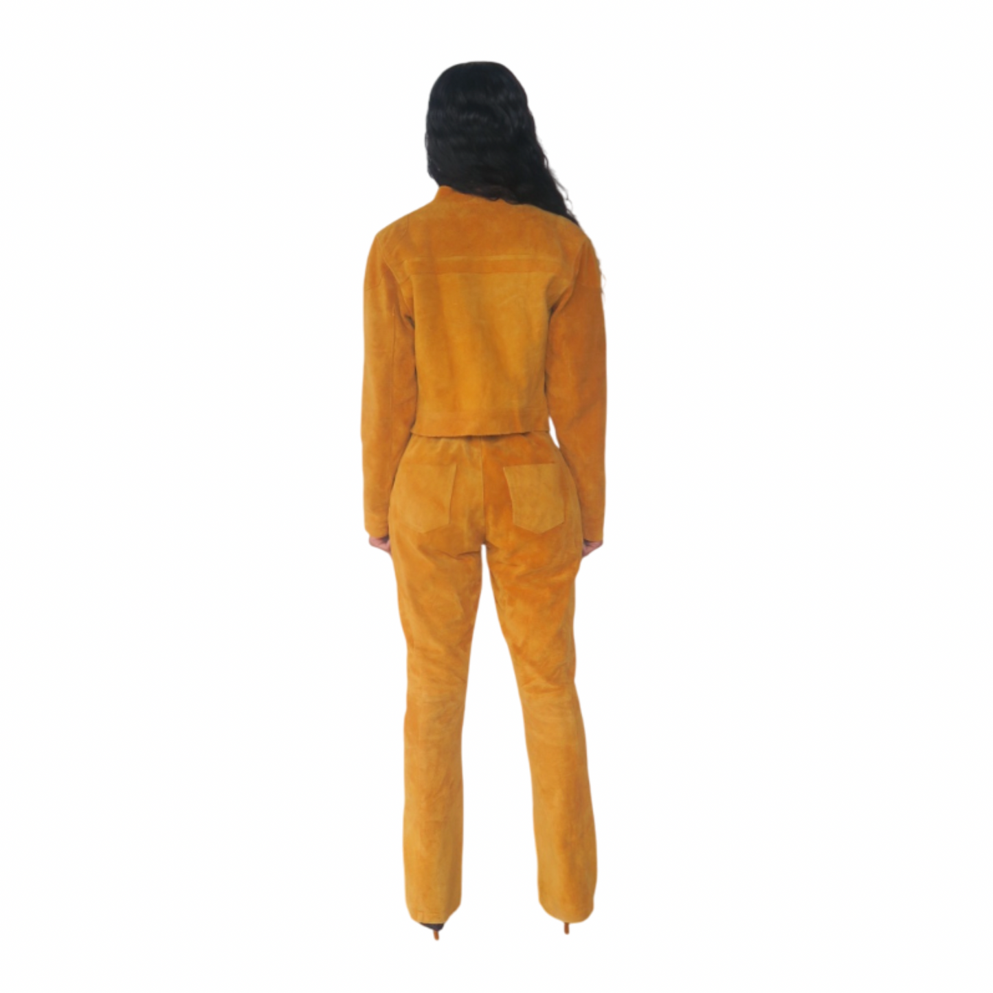 V Cut Suede Pants