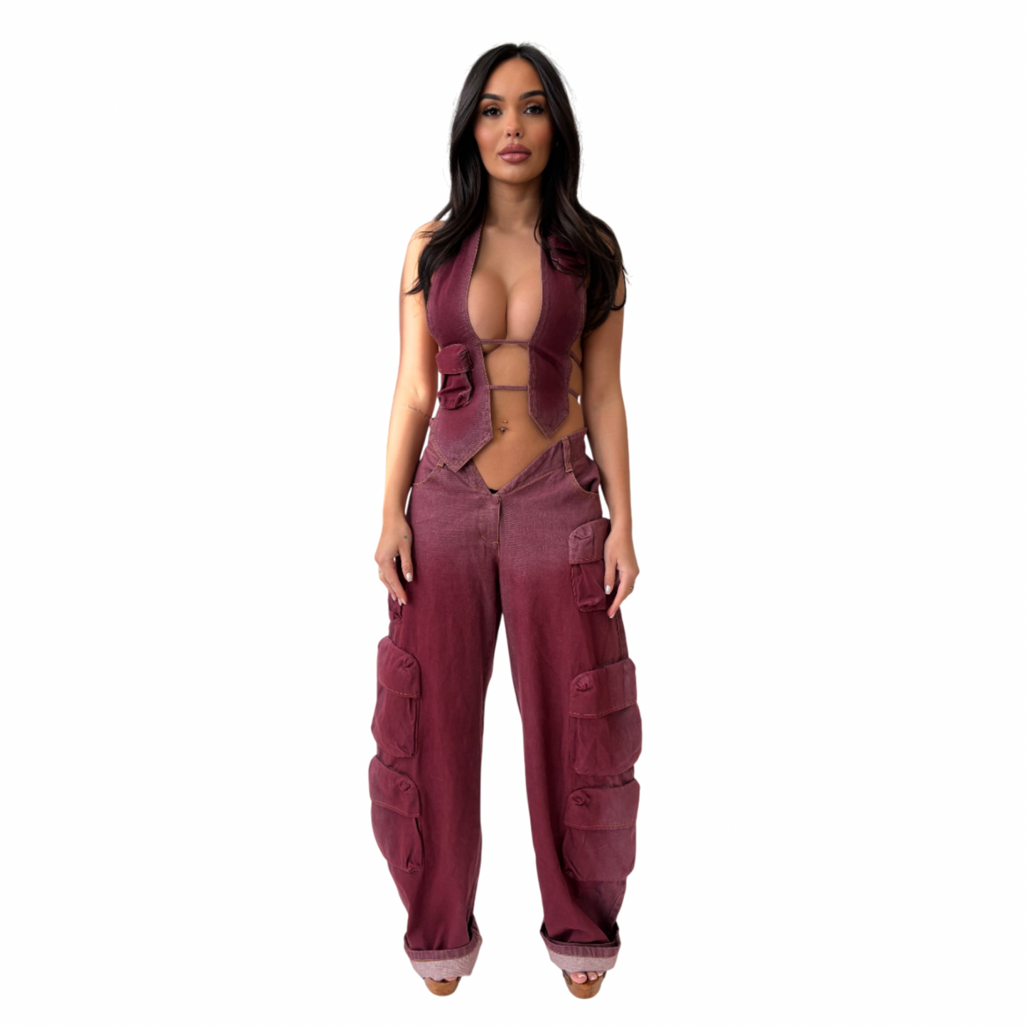 Denim Halter Puce