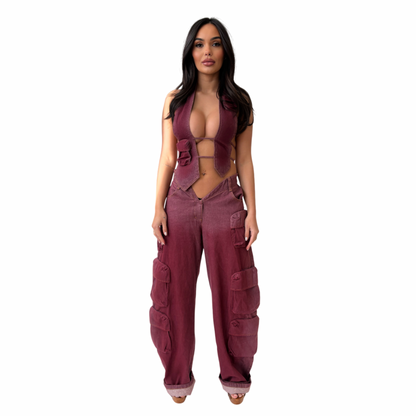 Denim Halter Puce