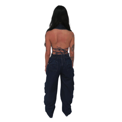 Denim Halter Blue