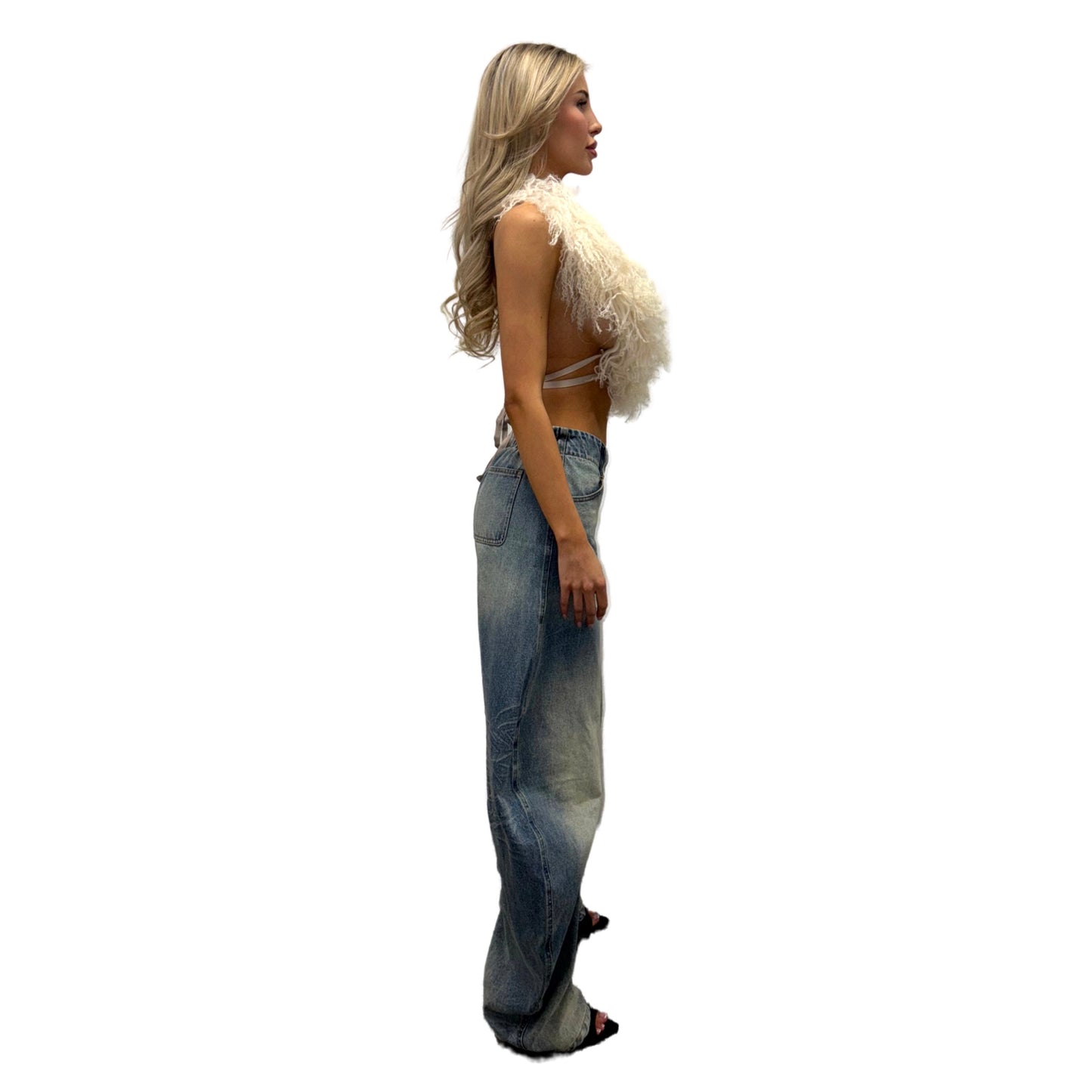 Slanted V Barrel Jeans