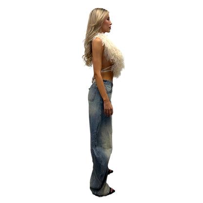 Slanted V Barrel Jeans
