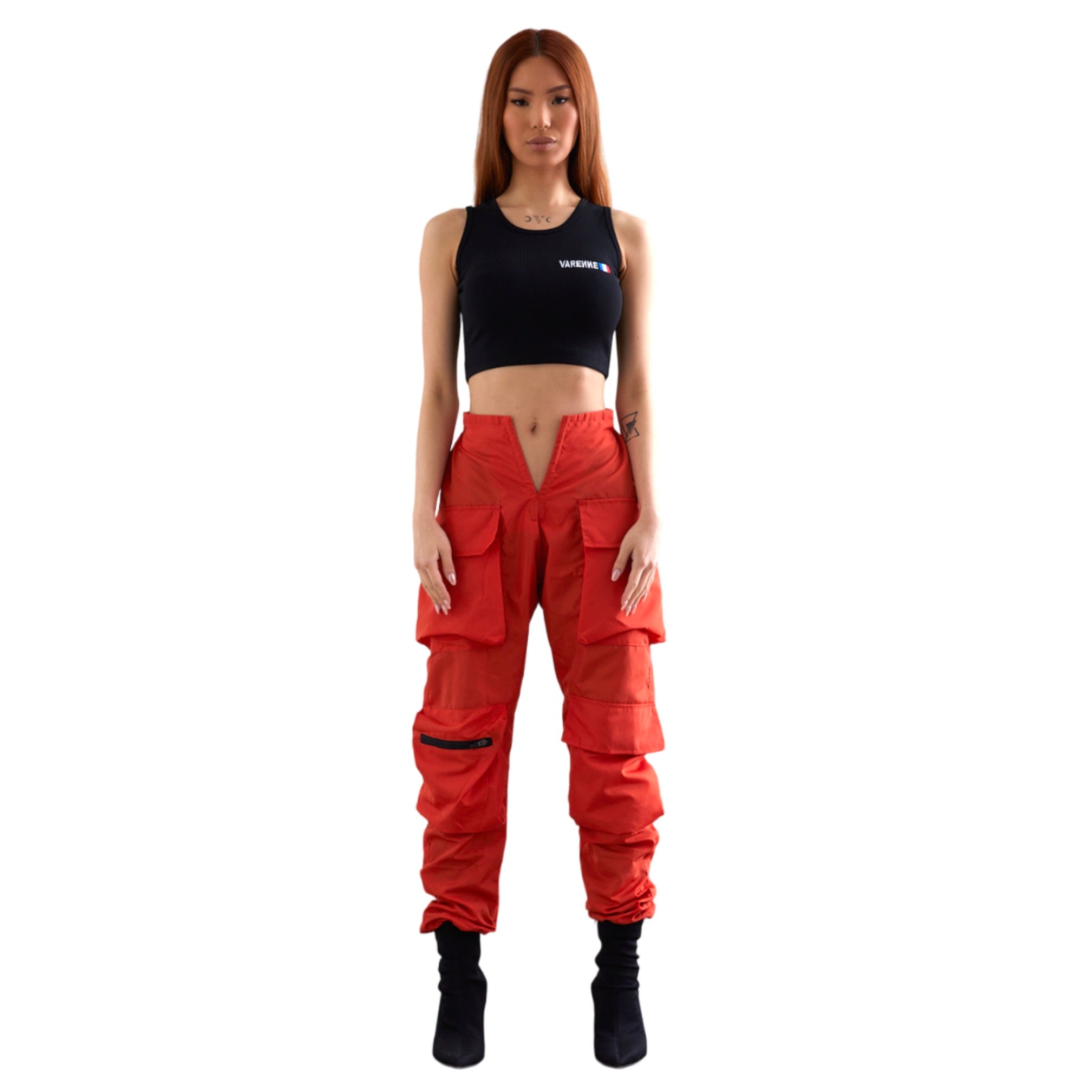 V Cut Cargo Joggers Burnt Orange