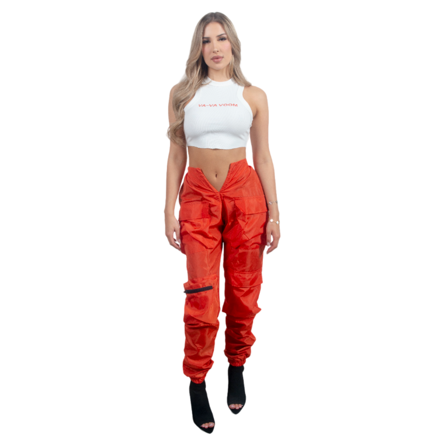 V Cut Cargo Joggers Burnt Orange