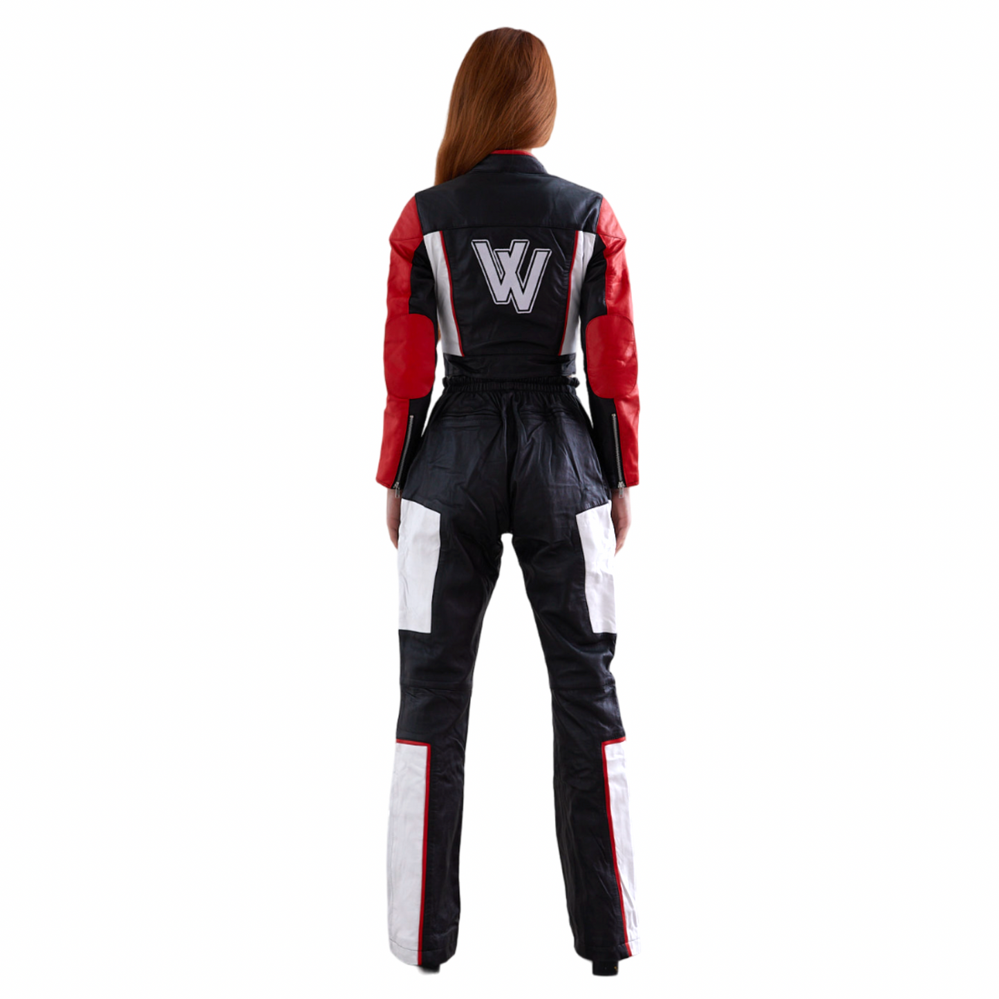 V CUT Moto Leather Pants Red