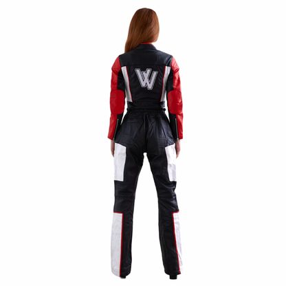 V CUT Moto Leather Pants Red