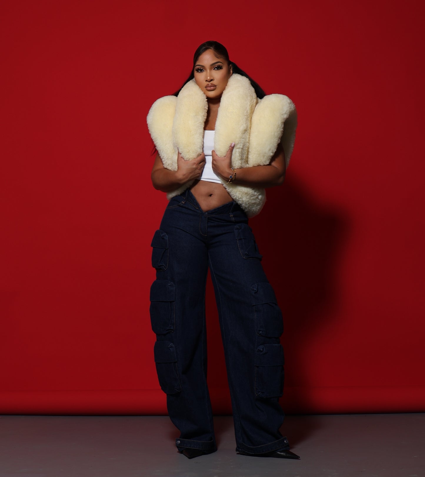 Shearling Layered Vest