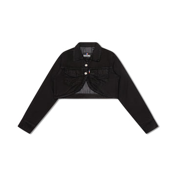 Cropped Denim Jacket Black