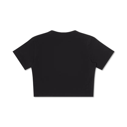 Cropped Short Sleeve Black