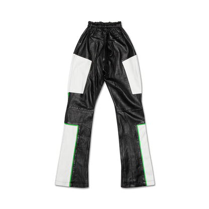 V CUT Neon Moto Leather Pants