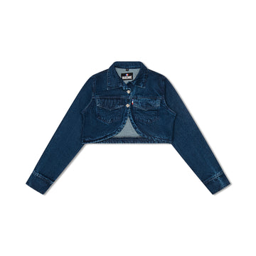 Cropped Denim Jacket Blue