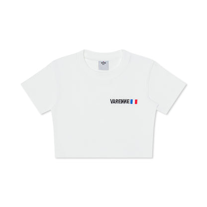Cropped Short Sleeve White