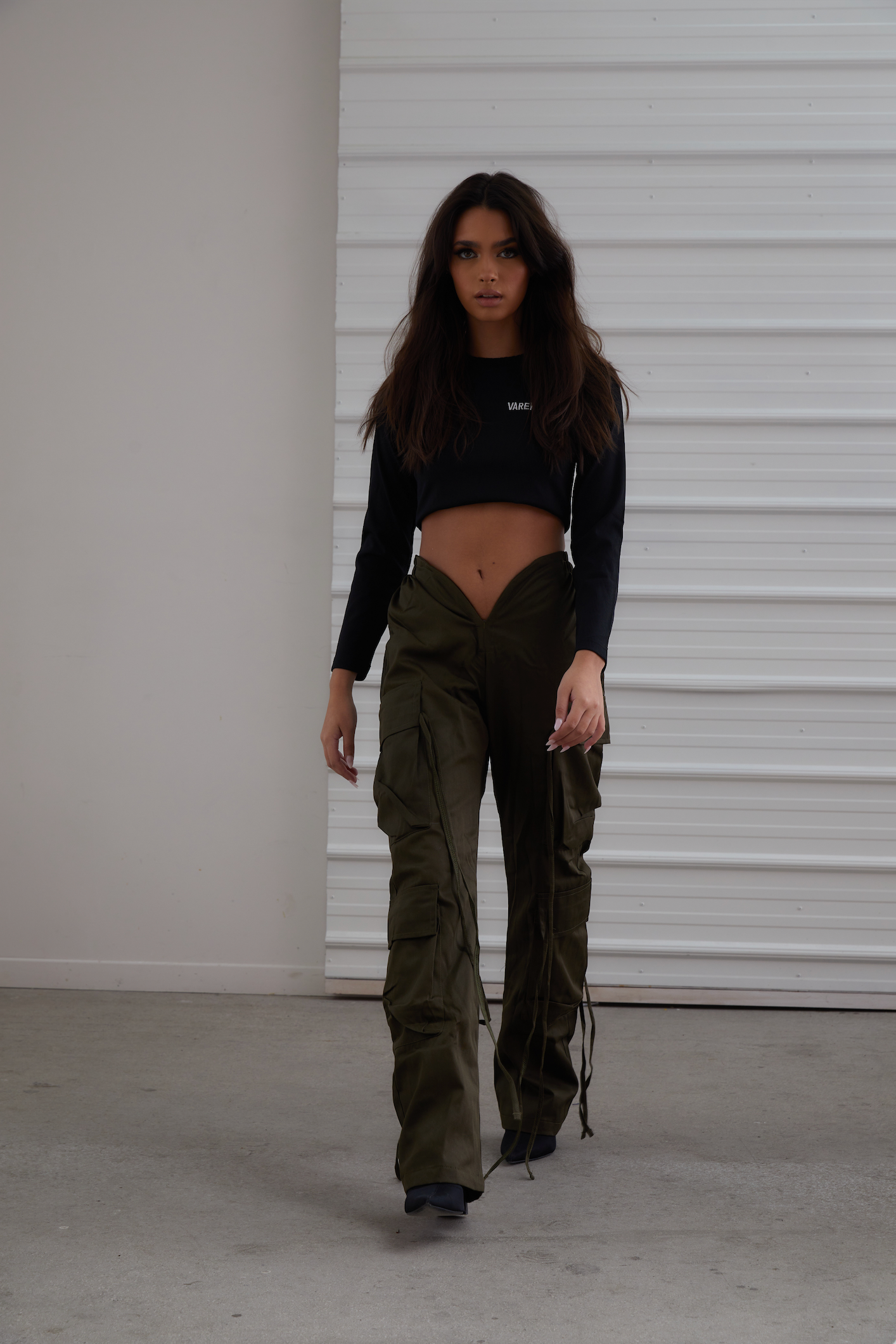 V Cut Olive Khaki Pants