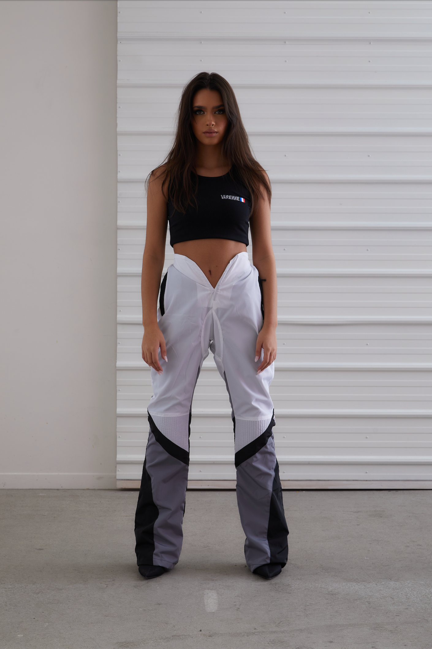 V CUT White Moto Slush Pants